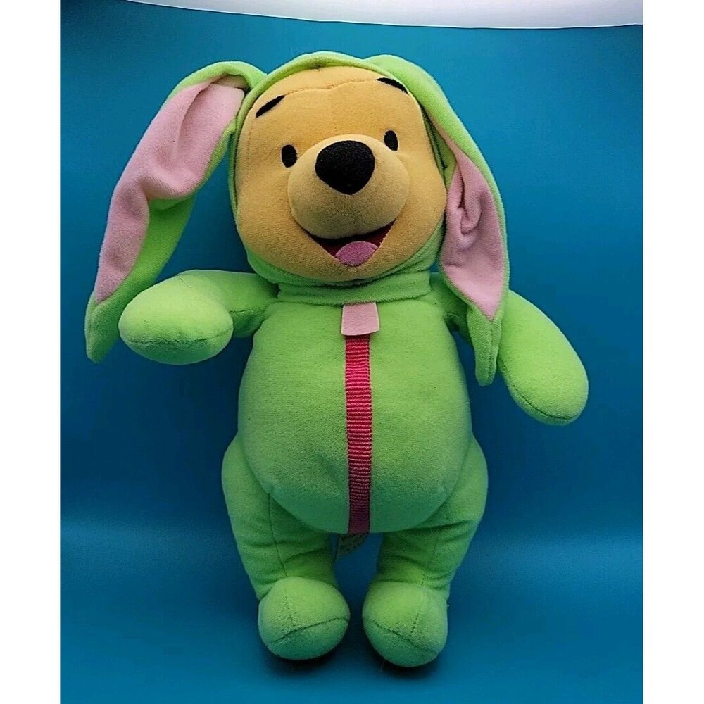Winnie the Pooh Green Easter Bunny Costume Plush Mattel 2001 Vintage Bear 12"